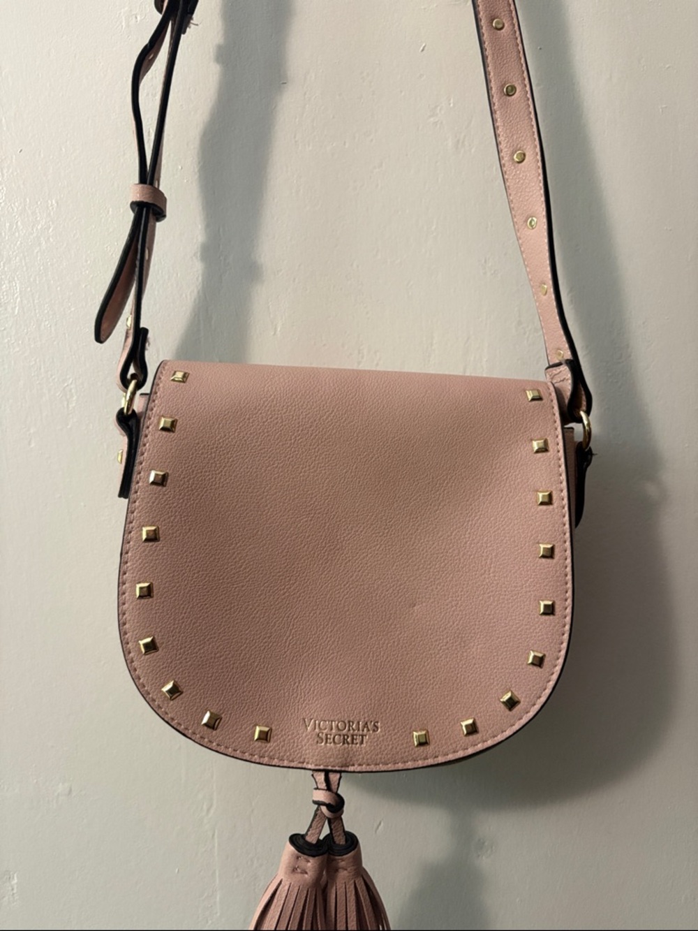 Victoria's Secret Pink Studded Tassel Crossbody Bag